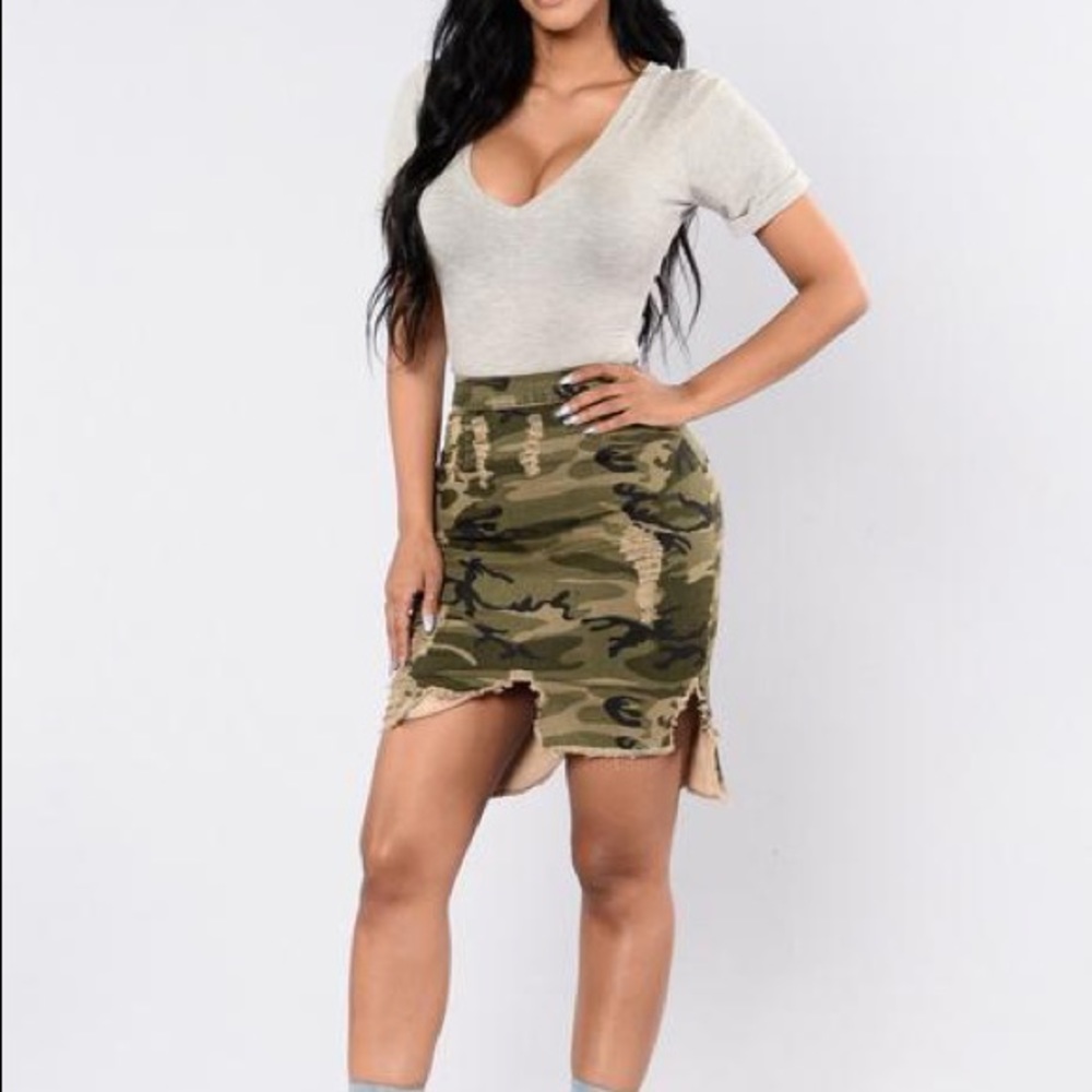 camo jean skirt